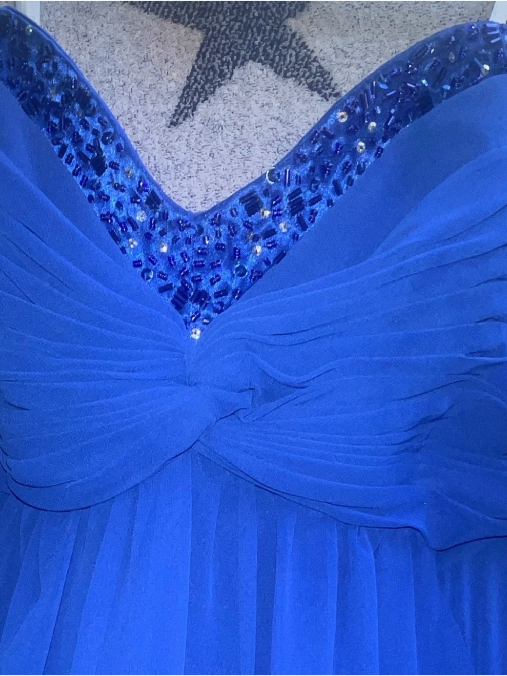 David's Bridal Blue Sweetheart strapless long gown size 8